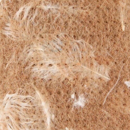 Floristik21 Filzband Wollband Dekostoff Braun Federn Wollfilz 15cm 5m