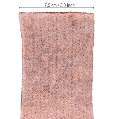 Artikel Filzband zweifarbig aus Wollfilz, Rosa Rot, 7,5 cm breit, 5 m lang