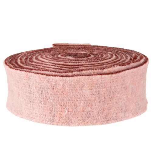 Artikel Filzband zweifarbig aus Wollfilz, Rosa Rot, 7,5 cm breit, 5 m lang