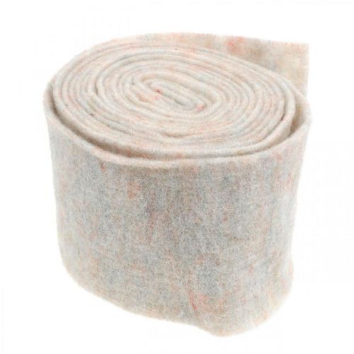 Filzband, Topfband, Wollfilz Cremeweiß, Regenbogenfarben 15cm 5m