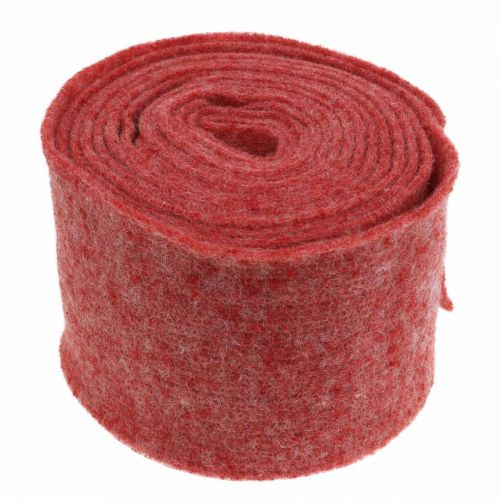 Floristik21 Filzband, Topfband, Wollfilz Rot, Weiß Meliert 15cm 5m
