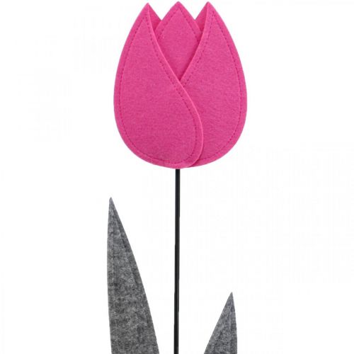 Floristik21 Filzblume Filz Deko Blume Tulpe Pink Tischdeko H68cm