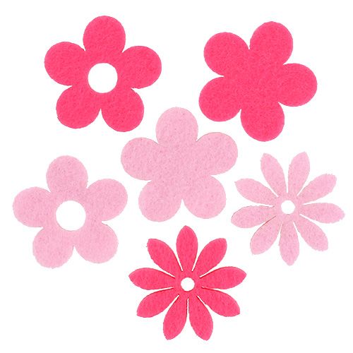 Filzblume Rosa, Pink 3,5cm 96St Filzblume Rosa, Pink 3,5cm 96St