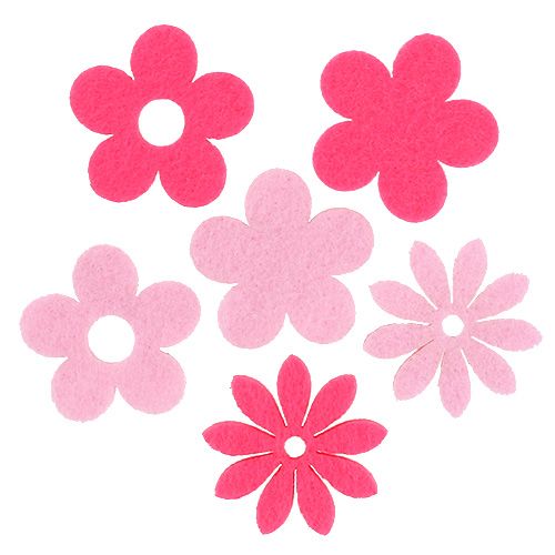 Floristik21 Filzblume Rosa, Pink 3,5cm 96St