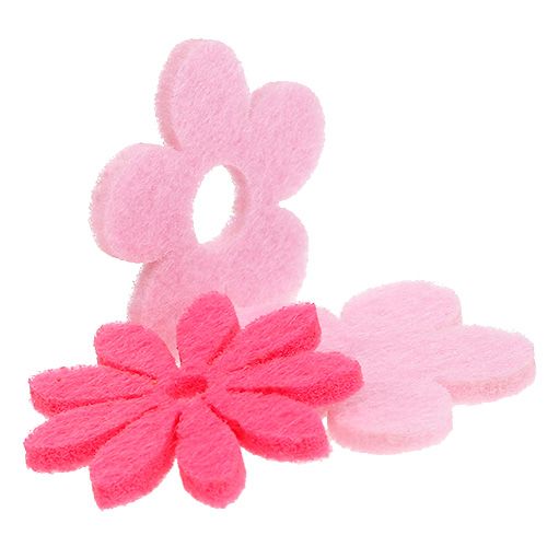 Filzblume Rosa, Pink 3,5cm 96St