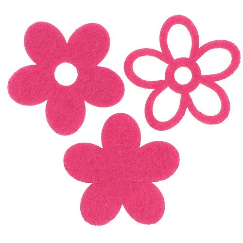 Floristik21 Filzblume zum Streuen Pink als Deko-Set Ø4cm 72 St