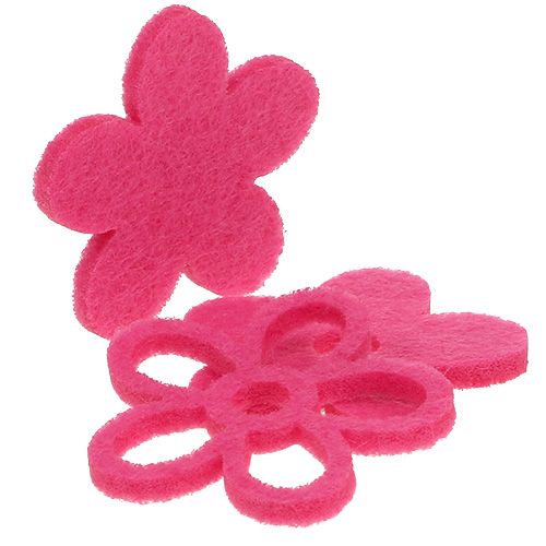 Floristik21 Filzblume zum Streuen Pink als Deko-Set Ø4cm 72 St