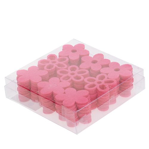 Floristik21 Filzblume zum Streuen Pink als Deko-Set Ø4cm 72 St