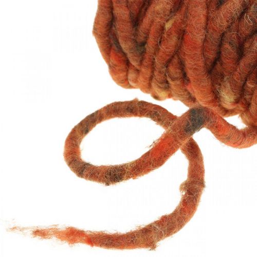 Filzkordel Flausch Kordel Braun, Rot Schafwolle Draht 20m