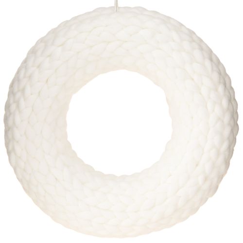 Floristik21 Filzkranz Wollfilz Weiß Geflochten Ø30cm Dekoration