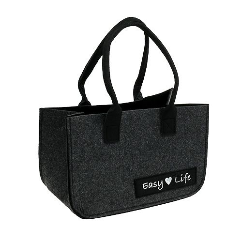 Floristik21 Filztasche „Easy Life“ 39cm x 22cm x 25,5cm Grau