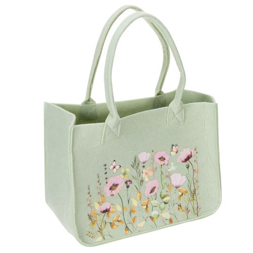 Filztasche mit floralem Blumenmotiv, robust und praktisch, 38 cm