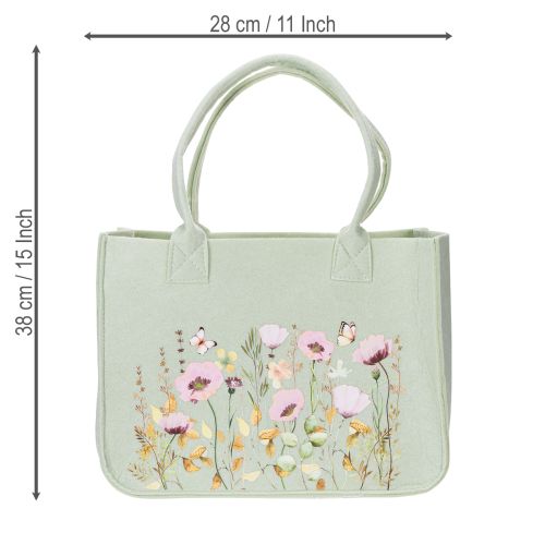 Artikel Filztasche mit floralem Blumenmotiv, robust und praktisch, 38 cm