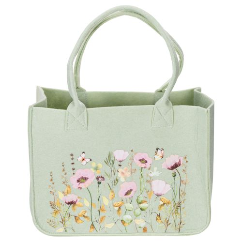 Artikel Filztasche mit floralem Blumenmotiv, robust und praktisch, 38 cm