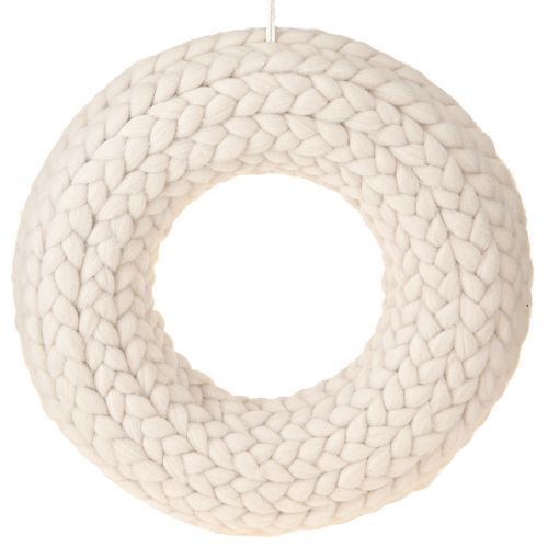 Floristik21 Filzwolle Deko Kranz Beige Ø30cm Skandi Stil vielseitig einsetzbar