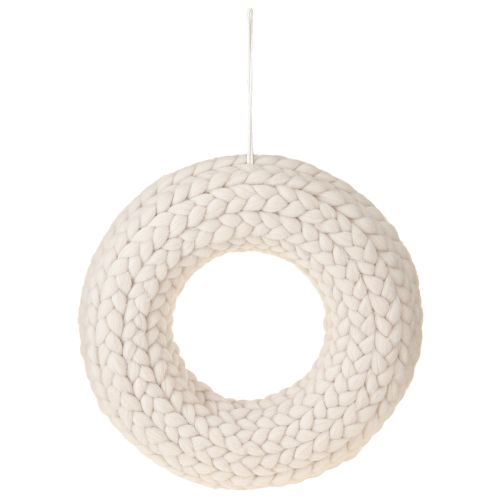 Floristik21 Filzwolle Deko Kranz Beige Ø30cm Skandi Stil vielseitig einsetzbar