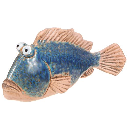Floristik21 Fisch Deko Keramik Blau Sommer Akzent Maritim 22×7×11cm