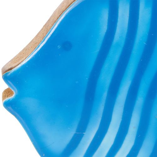 Artikel Handgefertigte Holzfisch Figur aus Mangoholz in Blau 22cm – Deko für maritime Gestaltung
