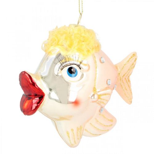 Artikel Christbaumschmuck-Fische, Dekoanhänger, Weihnachtsdeko Echtglas H9,5cm 2St