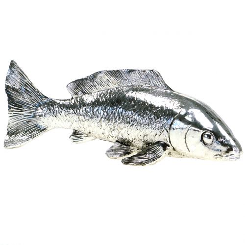 Floristik21 Deko Fisch Silber 22cm