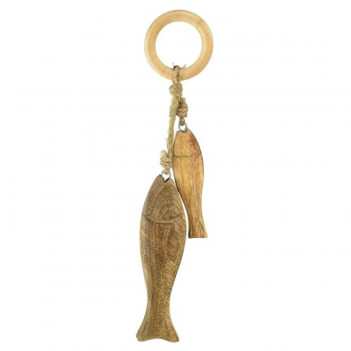 Floristik21 Fische aus Mangoholz Holzfisch zum Hängen Natur 10/15cm