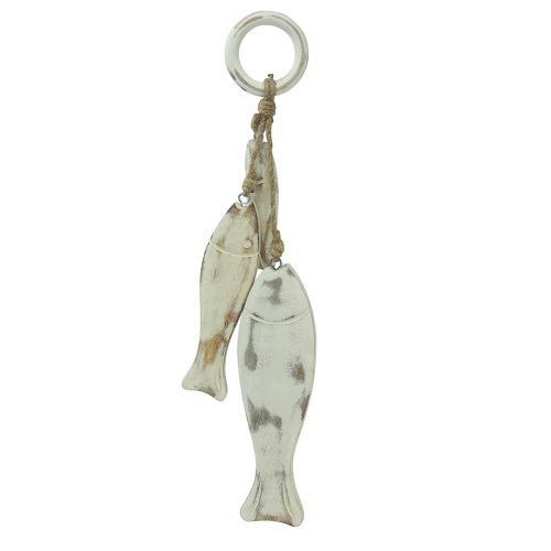 Artikel Fische aus Mangoholz zum Hängen Shabby Chic 19,5/15,5/10cm