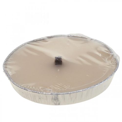 Floristik21 Flammschale Outdoor Kerze in Aluschale Creme Ø17cm