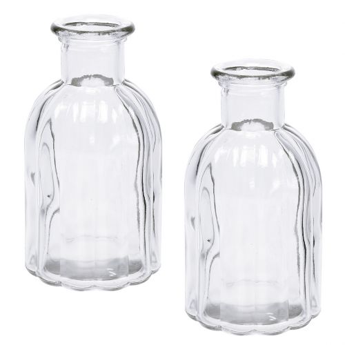 Floristik21 Flasche Vase klein Ø5,5cm H10,5cm klar 6St