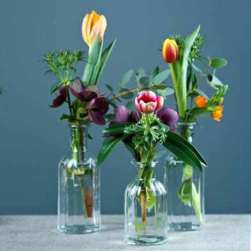 Artikel Flasche Vase klein Ø5,5cm H10,5cm klar 6 St