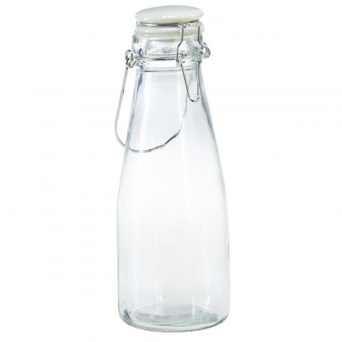 Floristik21 Flaschen Deko Glasflasche mit Verschluss Ø8cm 24cm