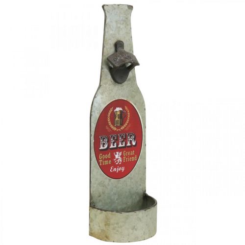 Artikel Flaschenöffner Vintage Metall Deko mit Auffangbehälter H41cm