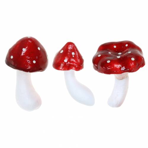 Deko-Fliegenpilz-Set Rot, Weiß 6–7cm 12St Deko-Fliegenpilz-Set Rot, Weiß 6–7cm 12St