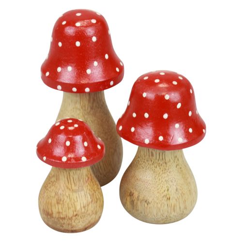 Artikel Fliegenpilz Deko Pilze Holzpilze Herbstdeko H6/8/10cm 3er-Set