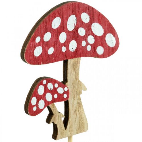Floristik21 Fliegenpilze aus Holz, Pilzdeko, Herbst, Blumenstecker H7cm L34cm 18 St