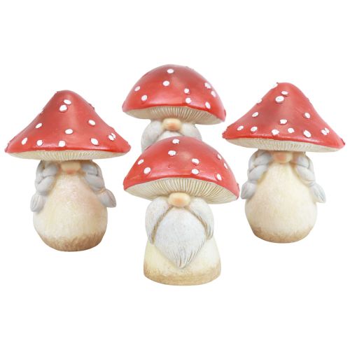 Fliegenpilz Deko Pilze Herbstdeko Rot Weiß Ø6cm H7,5cm 4St