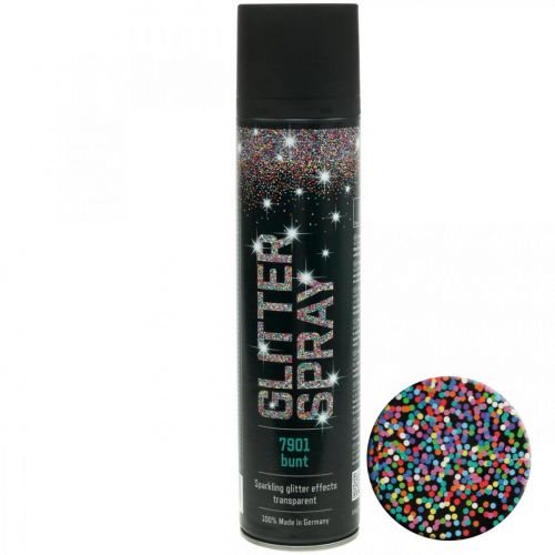 Floristik21 Glitter Spray zum Basteln Bunt Sprühlack Flitter 400ml
