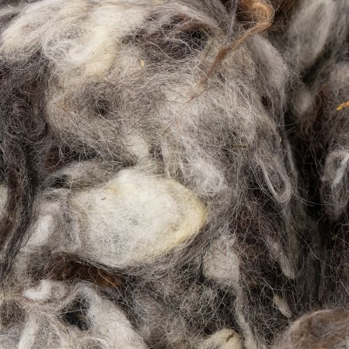 Schafwolle grau meliert lose 250g für Dekoration und Bastelarbeiten | Floristik21.de