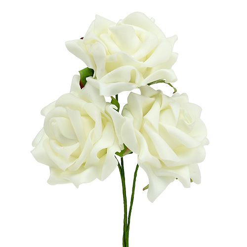 Foam-Rose Ø7,5cm Creme 18St Foam-Rose Ø7,5cm Creme 18St