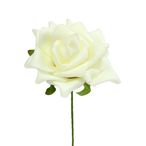Foam-Rose Ø7,5cm Creme 18St