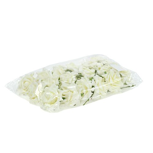 Foam-Rose Ø7,5cm Creme 18St