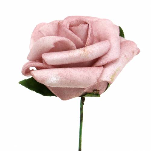 Floristik21 Foam-Rose Ø3,5cm Altrosa 48 St