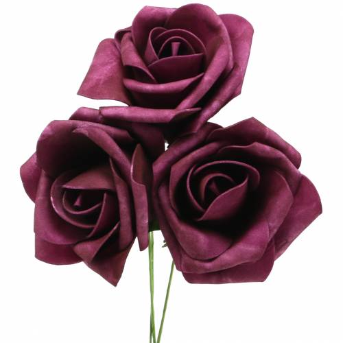 Floristik21 Foam-Rose Ø10cm Mauve 8St