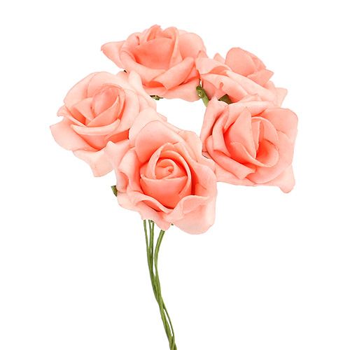 Foam Rose Ø4,5cm Lachs 36St