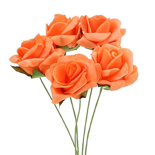 Floristik21 Foam Rose Ø4,5cm Orange 36St