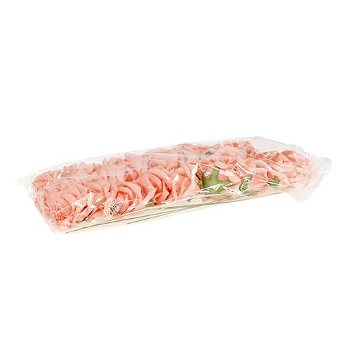 Floristik21 Foam Rose Ø 6cm Lachsrosa 27St