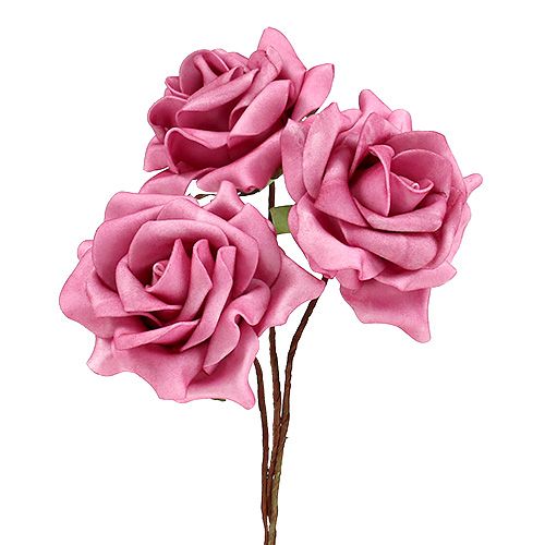 Floristik21 Foam-Rose Ø7,5cm Rosa 18St