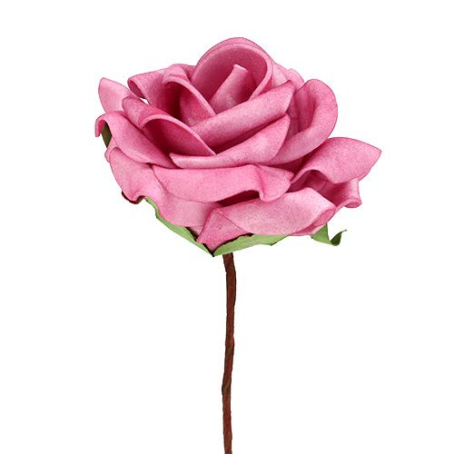 Floristik21 Foam-Rose Ø7,5cm Rosa 18St