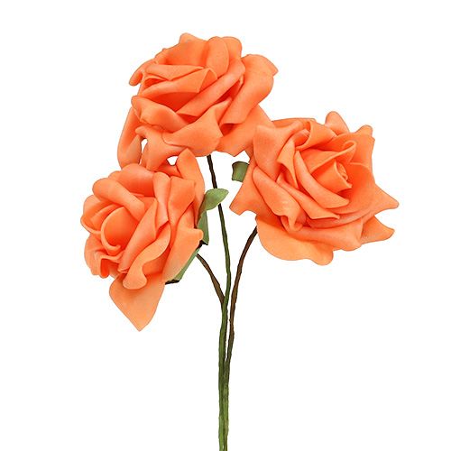 Floristik21 Foam-Rose Ø7,5cm Orange 18St