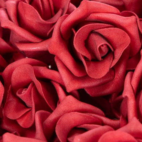 Kunstblume Rose rot mit Drahtstiel 5 cm Blütendurchmesser 100 Stück | Floristik21.de