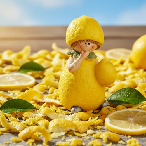 Artikel Zitronenkind Figuren aus Polyresin 9 cm Tischdekoration für Innen- und Außenbereiche